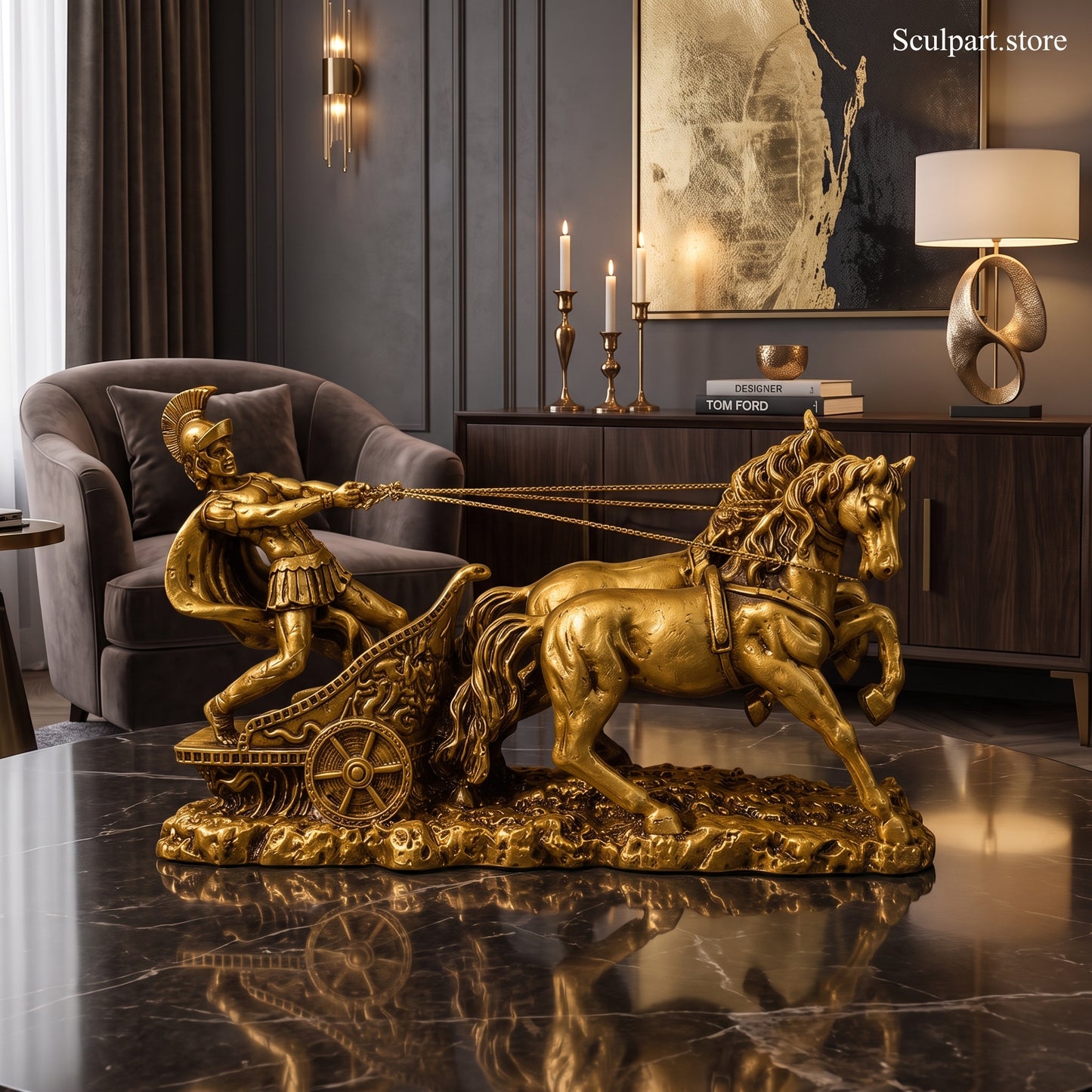 𝐋𝐮𝐱𝐮𝐫𝐲 𝐆𝐨𝐥𝐝𝐞𝐧 𝐑𝐨𝐦𝐚𝐧 𝐂𝐡𝐚𝐫𝐢𝐨𝐭 𝐒𝐭𝐚𝐭𝐮𝐞
Premium Home Decor